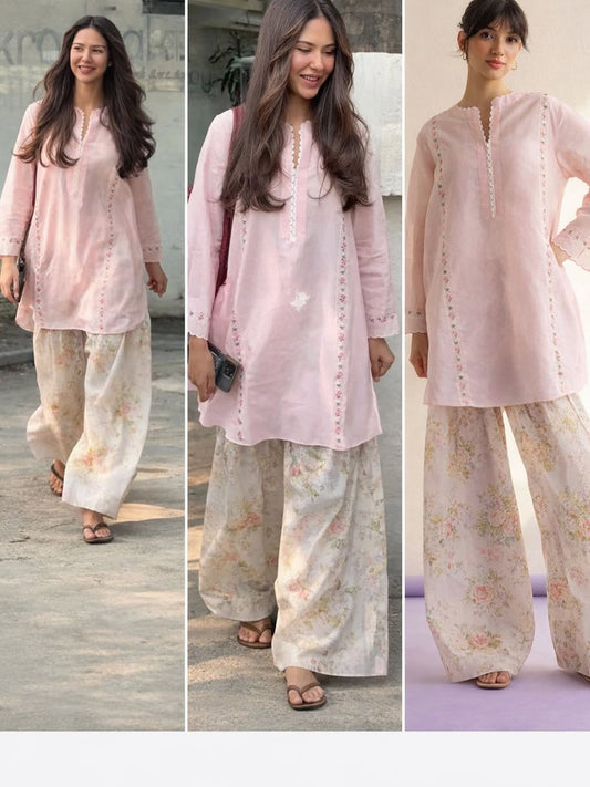 Sonam Bajwa Spooted Salwar Set.