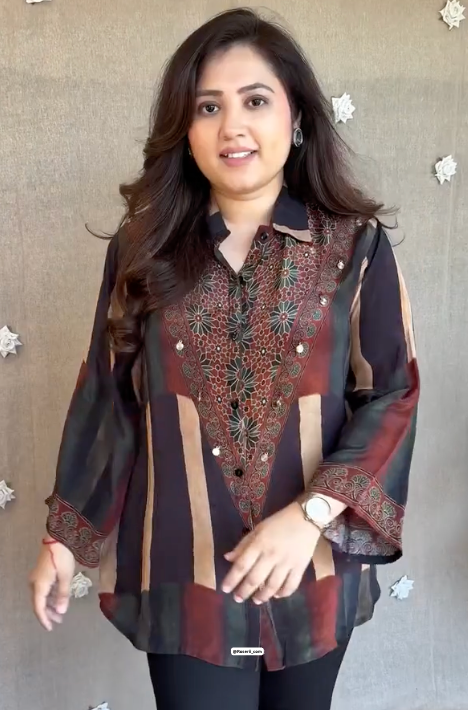 Nayantara Ajrakh Printed Creap Top