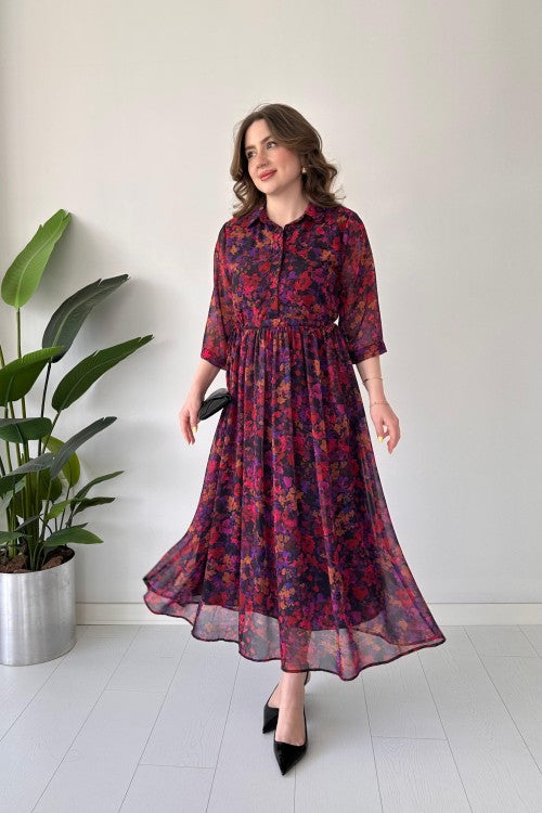 Safar floral print maxi dress with perfect waist belt.