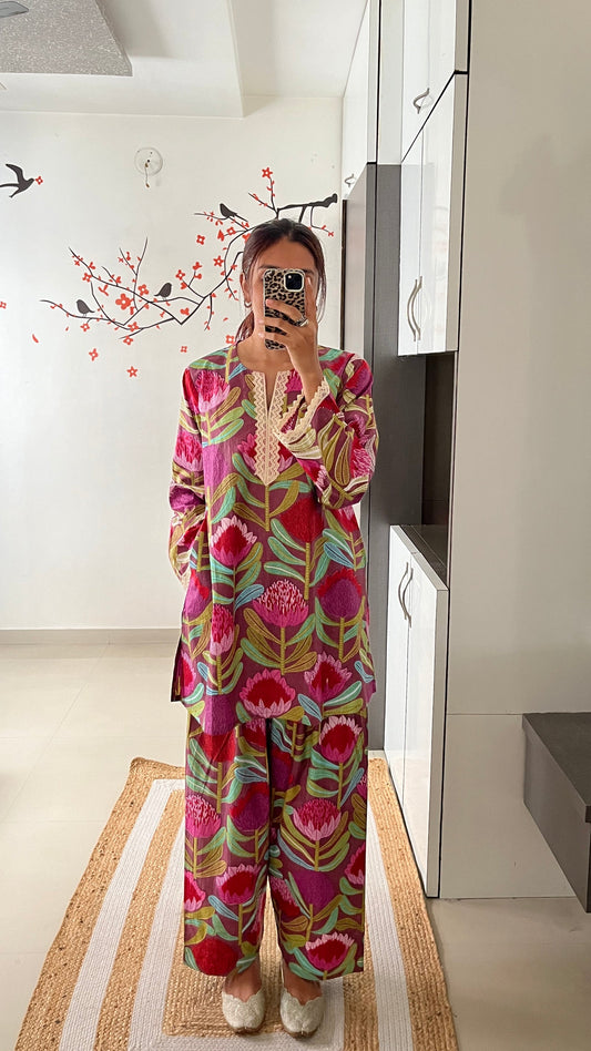 Aarti Elegant Printed Farshi Salwar Kurta Set