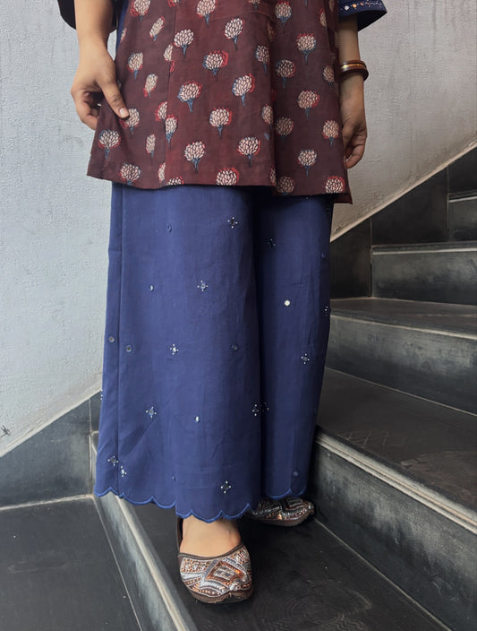 Aneri Rust Brown Detailing Cord-set For women.
