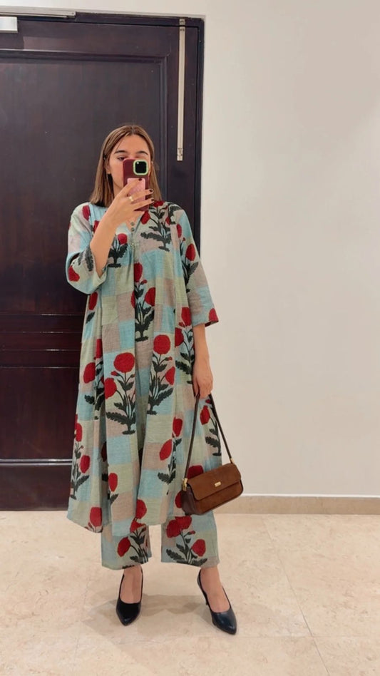Roshni  Floral Printed Pure Cotton Co-Ord Set