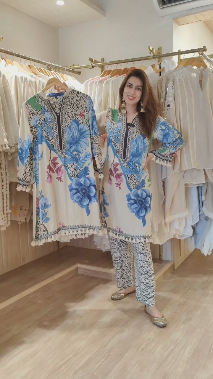 (Lowest price-ever ) Masaaba hand embrodairy floral print muslin cordset for women